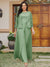 Lace Chiffon Square Neck 3/4 Sleeves 3 Pieces Plus Size Pantsuits with Appliques & Jacket