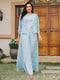 Lace Chiffon Square Neck 3/4 Sleeves 3 Pieces Plus Size Pantsuits with Appliques & Jacket