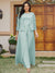 Lace Chiffon Square Neck 3/4 Sleeves 3 Pieces Plus Size Pantsuits with Appliques & Jacket