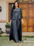 Lace Chiffon Square Neck 3/4 Sleeves 3 Pieces Plus Size Pantsuits with Appliques & Jacket