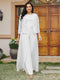 Lace Chiffon Square Neck 3/4 Sleeves 3 Pieces Plus Size Pantsuits with Appliques & Jacket