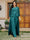Lace Chiffon Square Neck 3/4 Sleeves 3 Pieces Plus Size Pantsuits with Appliques & Jacket