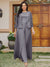 Lace Chiffon Square Neck 3/4 Sleeves 3 Pieces Plus Size Pantsuits with Appliques & Jacket