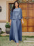 Lace Chiffon Square Neck 3/4 Sleeves 3 Pieces Plus Size Pantsuits with Appliques & Jacket