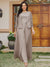 Lace Chiffon Square Neck 3/4 Sleeves 3 Pieces Plus Size Pantsuits with Appliques & Jacket