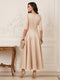 A-Line/Princess V-Neck Half Sleeves Ankle-Length Mother of the Bride Dresses with Ruffles