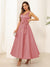 A-Line/Princess V Neck Sleeveless Long Evening Dresses with Bow Knot