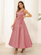A-Line/Princess V Neck Sleeveless Long Evening Dresses with Bow Knot