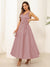 A-Line/Princess V Neck Sleeveless Long Evening Dresses with Bow Knot