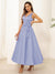 A-Line/Princess V Neck Sleeveless Long Evening Dresses with Bow Knot