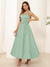 A-Line/Princess V Neck Sleeveless Long Evening Dresses with Bow Knot