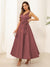 A-Line/Princess V Neck Sleeveless Long Evening Dresses with Bow Knot