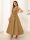 A-Line/Princess V Neck Sleeveless Long Evening Dresses with Bow Knot