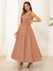 A-Line/Princess V Neck Sleeveless Long Evening Dresses with Bow Knot