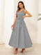 A-Line/Princess V Neck Sleeveless Long Evening Dresses with Bow Knot