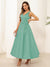 A-Line/Princess V Neck Sleeveless Long Evening Dresses with Bow Knot