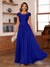 A-Line/Princess Scoop Short Sleeves Chiffon Mother of the Bride Dresses with Applique