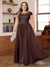 A-Line/Princess Scoop Short Sleeves Chiffon Plus Size Mother of the Bride Dresses with Applique