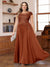 A-Line/Princess Scoop Short Sleeves Chiffon Plus Size Mother of the Bride Dresses with Applique