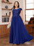 A-Line/Princess Scoop Short Sleeves Chiffon Plus Size Mother of the Bride Dresses with Applique