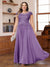A-Line/Princess Scoop Short Sleeves Chiffon Plus Size Mother of the Bride Dresses with Applique