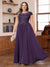 A-Line/Princess Scoop Short Sleeves Chiffon Plus Size Mother of the Bride Dresses with Applique