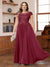 A-Line/Princess Scoop Short Sleeves Chiffon Plus Size Mother of the Bride Dresses with Applique