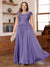 A-Line/Princess Scoop Short Sleeves Chiffon Plus Size Mother of the Bride Dresses with Applique