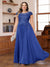 A-Line/Princess Scoop Short Sleeves Chiffon Plus Size Mother of the Bride Dresses with Applique