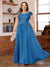 A-Line/Princess Scoop Short Sleeves Chiffon Plus Size Mother of the Bride Dresses with Applique