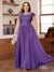 A-Line/Princess Scoop Short Sleeves Chiffon Plus Size Mother of the Bride Dresses with Applique