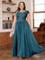 A-Line/Princess Scoop Short Sleeves Chiffon Plus Size Mother of the Bride Dresses with Applique