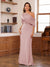 Sheath/Column One-Shoulder Short Sleeve Ruched Mother of the Bride Dresses