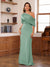 Sheath/Column One-Shoulder Short Sleeve Ruched Mother of the Bride Dresses