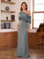 Sheath/Column One-Shoulder Short Sleeve Ruched Mother of the Bride Dresses