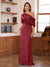 Sheath/Column One-Shoulder Short Sleeve Ruched Mother of the Bride Dresses
