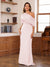 Sheath/Column One-Shoulder Short Sleeve Ruched Mother of the Bride Dresses