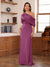 Sheath/Column One-Shoulder Short Sleeve Ruched Mother of the Bride Dresses