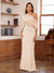Sheath/Column One-Shoulder Short Sleeve Ruched Mother of the Bride Dresses