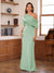 Sheath/Column One-Shoulder Short Sleeve Ruched Mother of the Bride Dresses