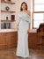 Sheath/Column One-Shoulder Short Sleeve Ruched Mother of the Bride Dresses