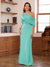 Sheath/Column One-Shoulder Short Sleeve Ruched Mother of the Bride Dresses