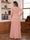 A-Line/Princess Scoop Short Sleeves Tiered Chiffon Mother of the Bride Dresses