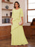 A-Line/Princess Scoop Short Sleeves Tiered Chiffon Mother of the Bride Dresses