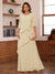 A-Line/Princess Scoop Short Sleeves Tiered Chiffon Mother of the Bride Dresses