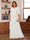 A-Line/Princess Scoop Short Sleeves Tiered Chiffon Mother of the Bride Dresses