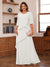 A-Line/Princess Scoop Short Sleeves Tiered Chiffon Mother of the Bride Dresses