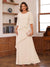 A-Line/Princess Scoop Short Sleeves Tiered Chiffon Mother of the Bride Dresses