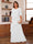 A-Line/Princess Scoop Short Sleeves Tiered Chiffon Mother of the Bride Dresses
