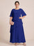 A-Line/Princess Scoop Short Sleeves Tiered Chiffon  Plus Size Mother of the Bride Dresses